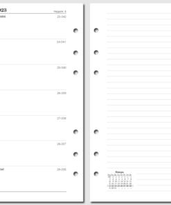 Набор бланков для Filofax "Неделя на странице с заметками, 2023", Personal